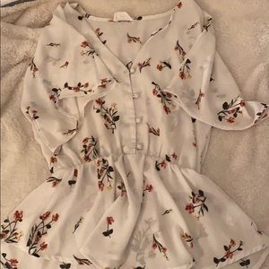 Floral Breezy Waist-Cinching Short Sleeve